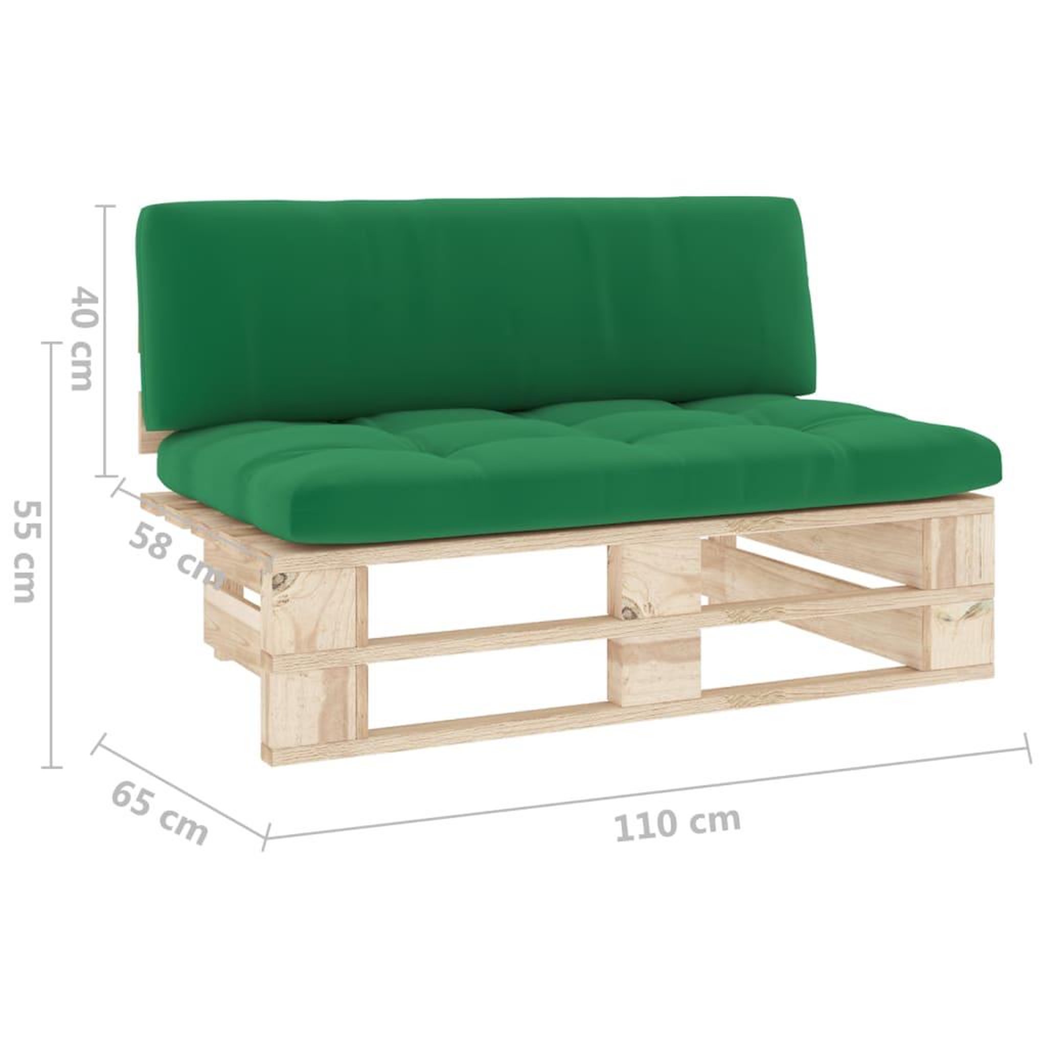 Voir la diapositive 6 : VIDAXL Canape central palette de jardin bois de pin impregne