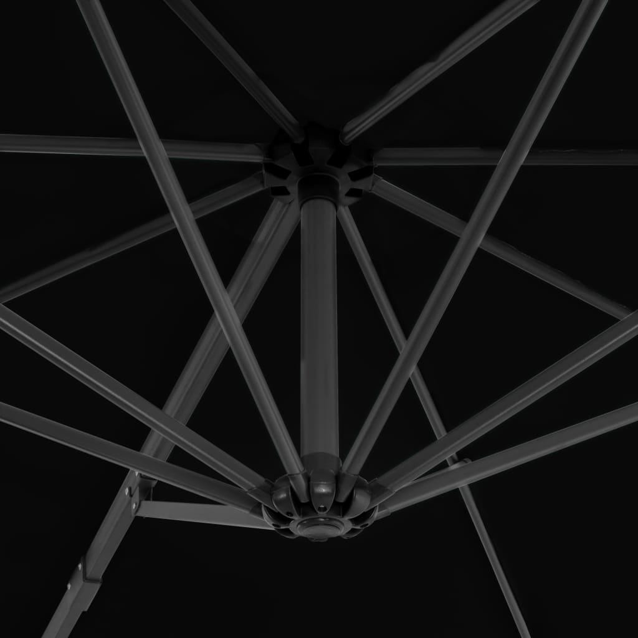Voir la diapositive 5 : VIDAXL Parasol de jardin en porte-a-faux avec mat en aluminium noir