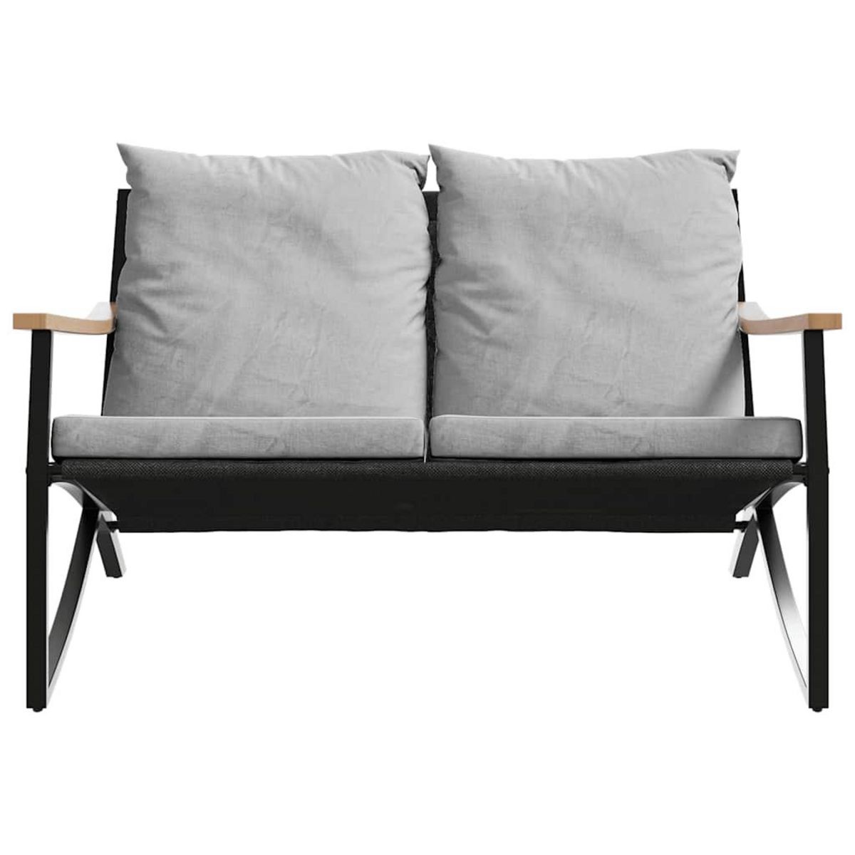 VIDAXL Ensemble de meubles de balcon avec coussins 5 pcs noir acier