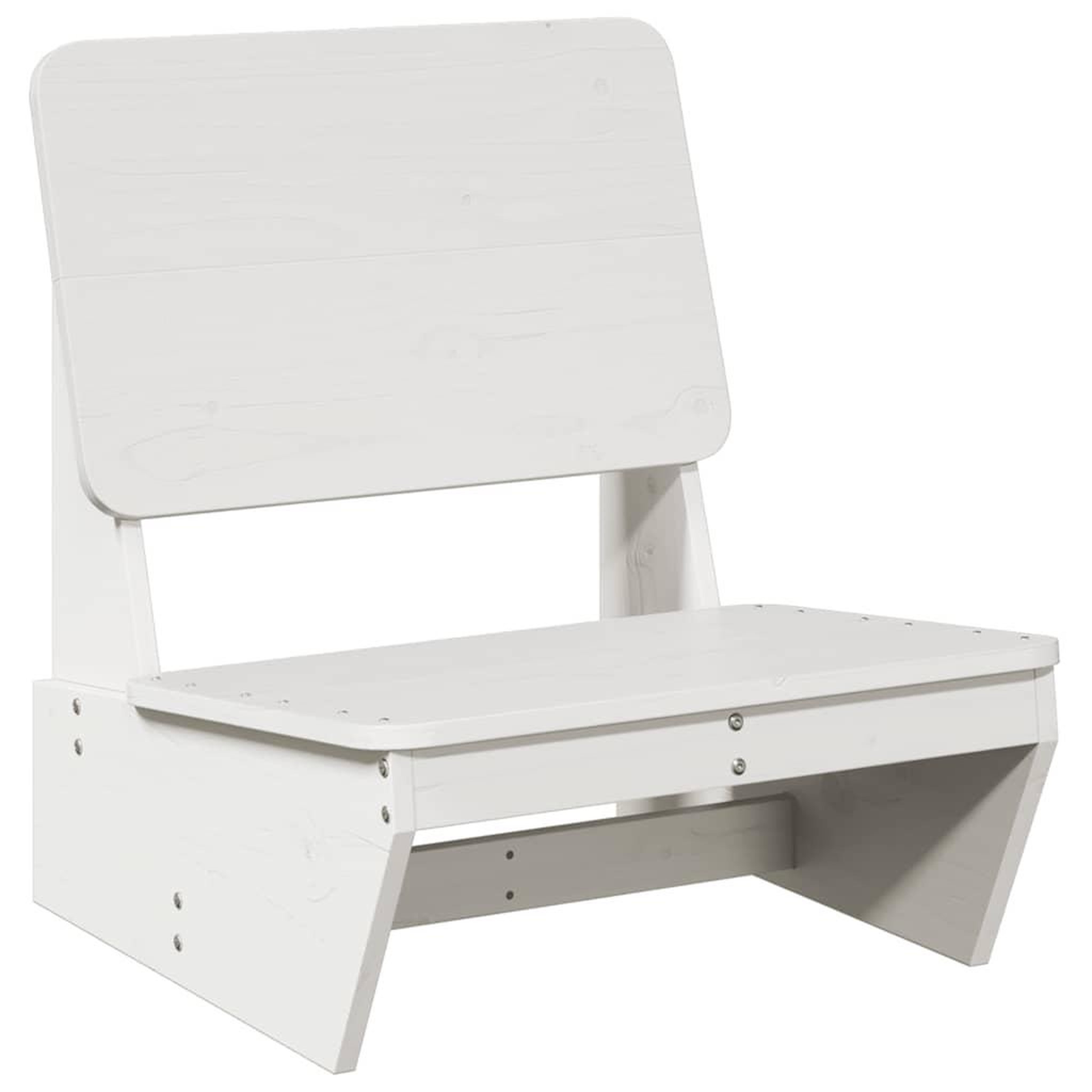 Voir la diapositive 3 : VIDAXL Chaises de jardin lot de 2 blanc 60x64x70,5 cm bois massif pin