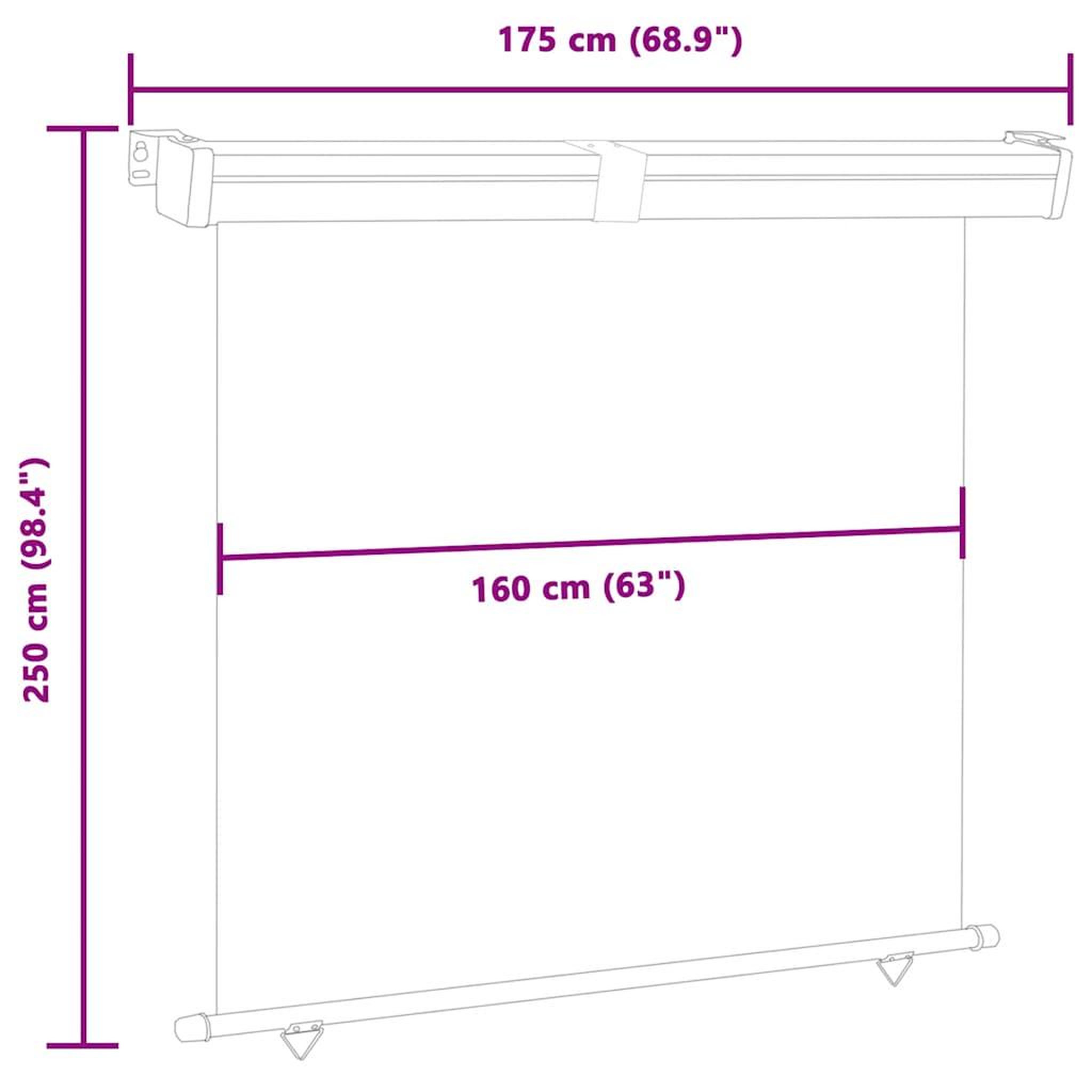 Voir la diapositive 6 : VIDAXL Auvent lateral de balcon 175x250 cm Bleu