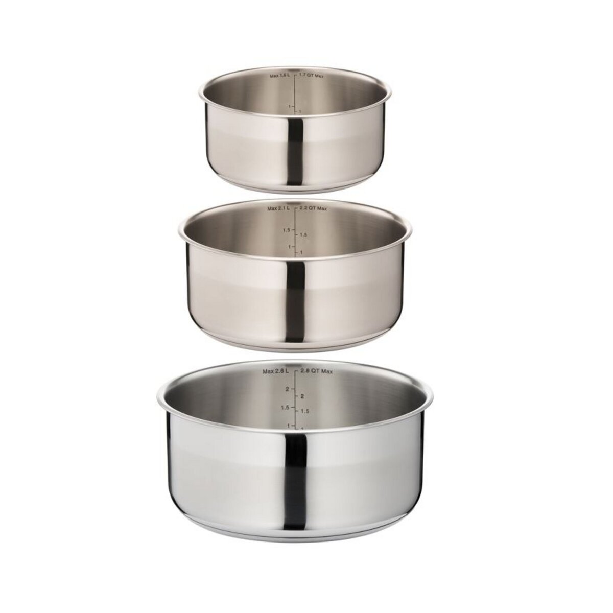 TEFAL Set de 3 casseroles 16, 18 et 20 cm induction INGENIO Inox Brossé