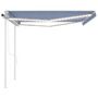 Voir la diapositive 5 : VIDAXL Auvent automatique capteur de vent/LED 4x3,5 m Bleu et blanc