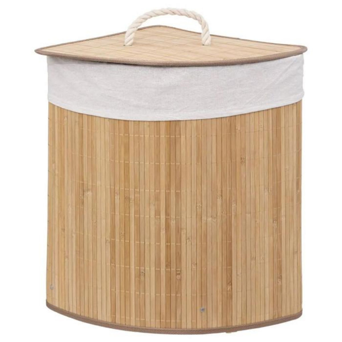 FIVE Panier à Linge d'Angle  Bambou  48L Naturel