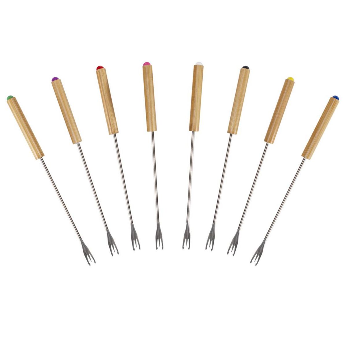 PRINCESS Fondue 800w 8 fourchettes bamboo et fonte d'alu noire - 173025-01-001