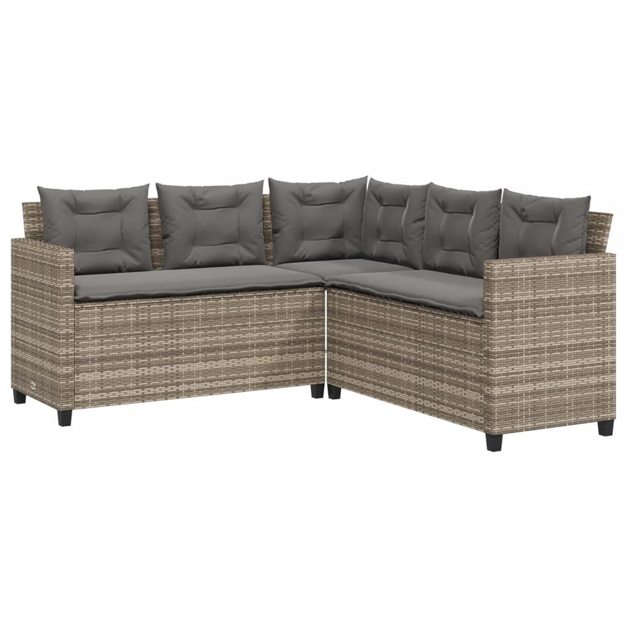 Voir la diapositive 5 : VIDAXL Canape de jardin avec table et coussins en forme de L gris