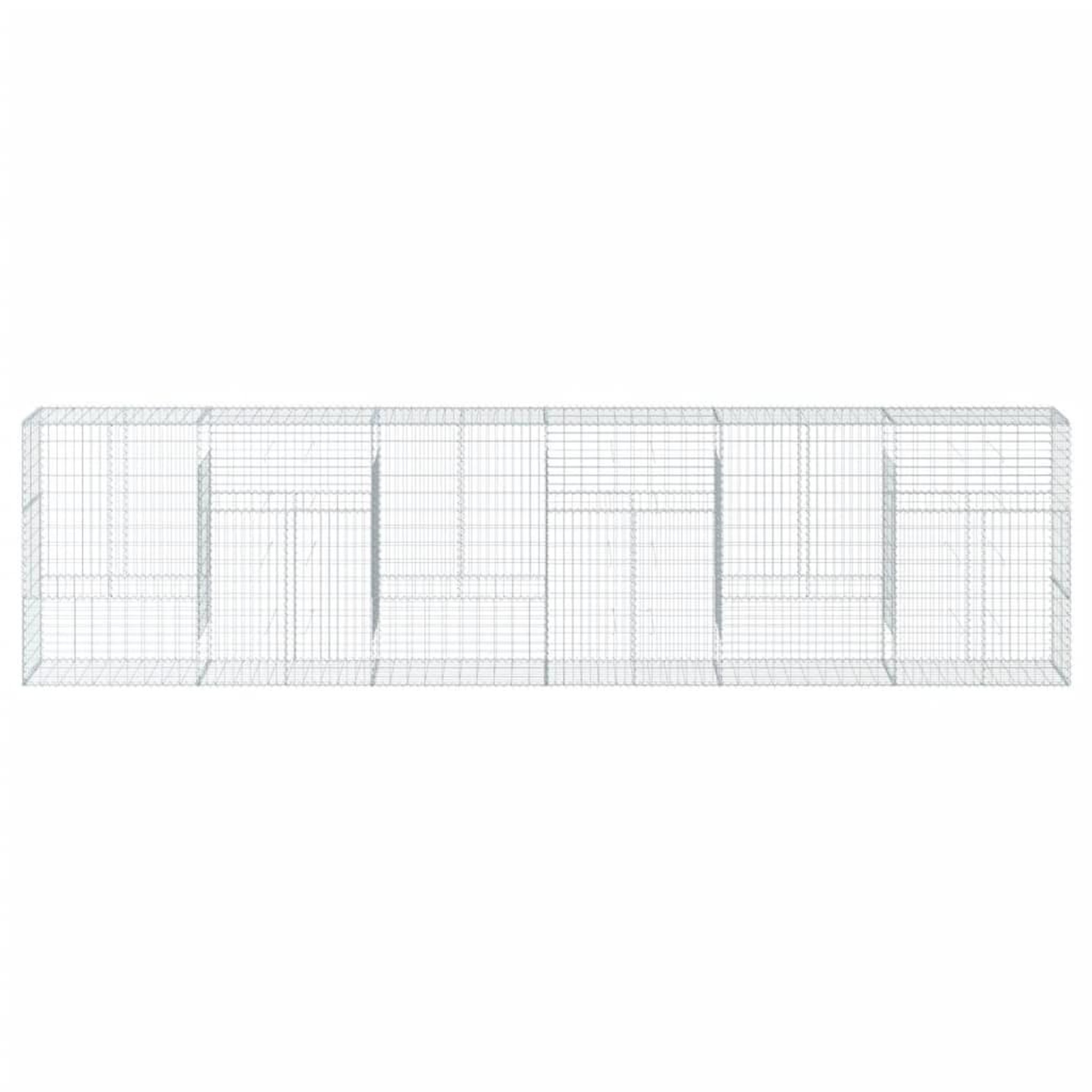 Voir la diapositive 3 : VIDAXL Panier gabion avec couvercle 600x50x150 cm fer galvanise