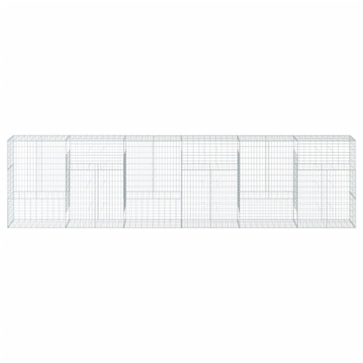 VIDAXL Panier gabion avec couvercle 600x50x150 cm fer galvanise