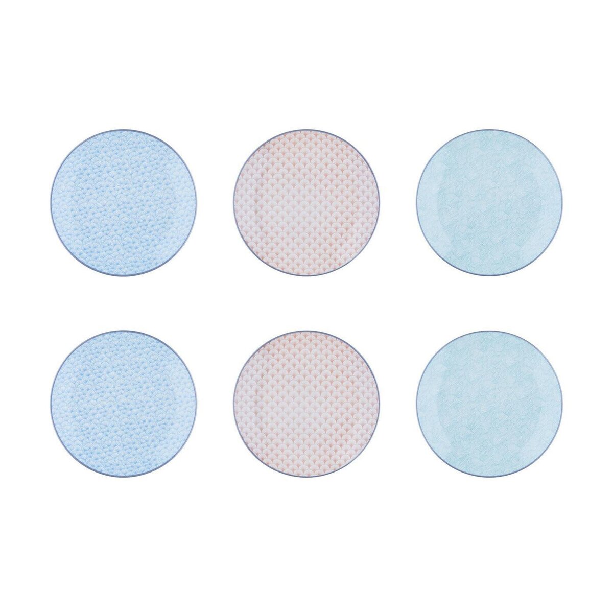 BJORN Assiette PATTERN Ø21cm - 6 pièces - Pastel