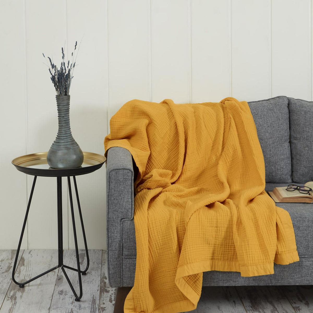 Sensei Maison Plaid gansé en gaze de coton LOFT - 130x170 cm