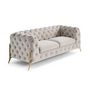 Voir la diapositive 6 : LISA DESIGN Camden - canapé 3 places chesterfield en velours - pieds en métal doré