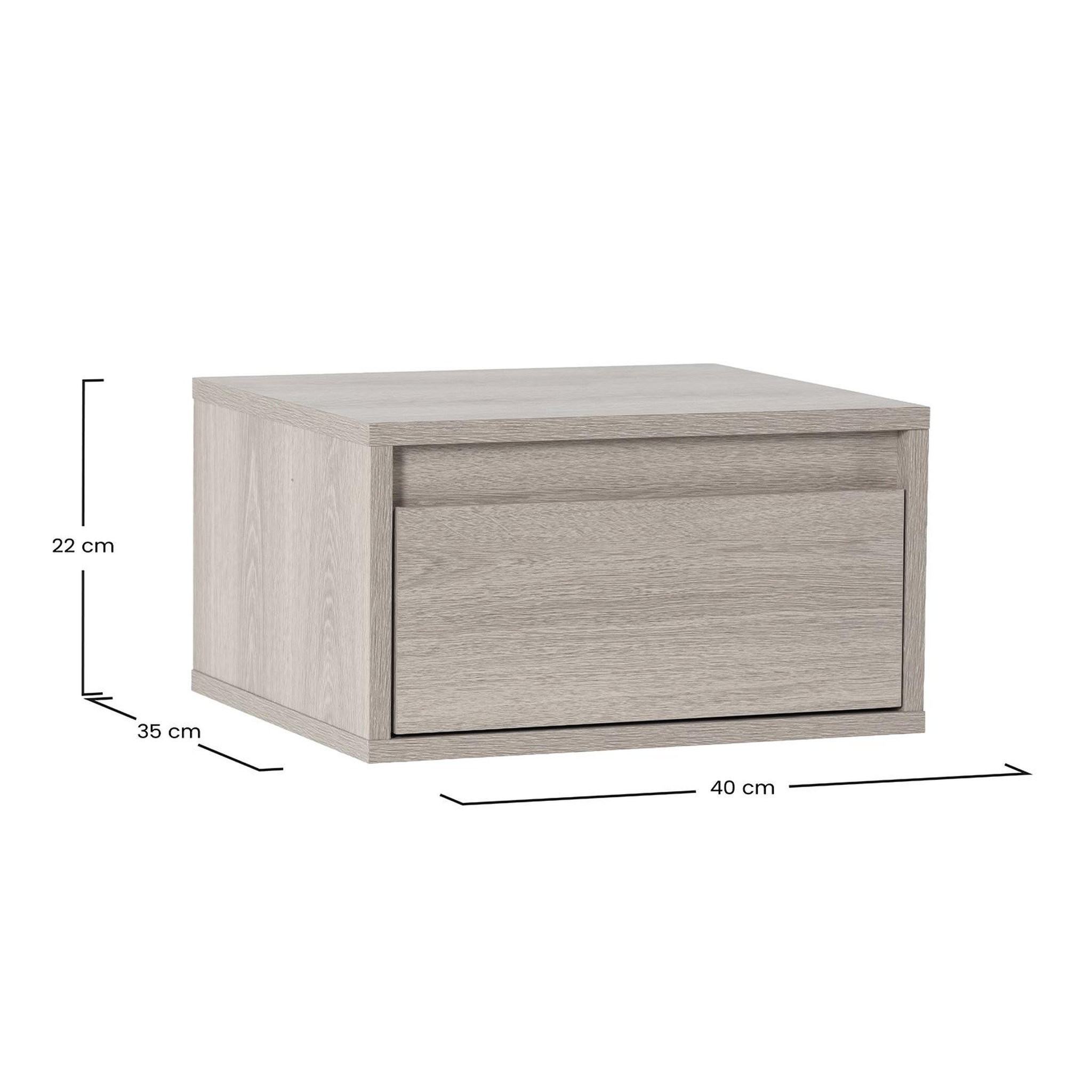 Voir la diapositive 6 : VS VENTA-STOCK Table de chevet flottante Tori 1 tiroir effet Chêne