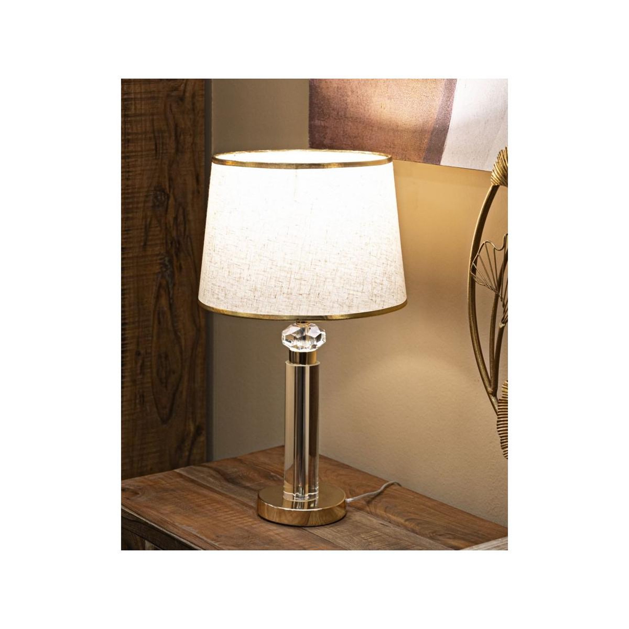 Voir la diapositive 5 : Paris Prix Lampe à poser design en verre  praga  52cm or