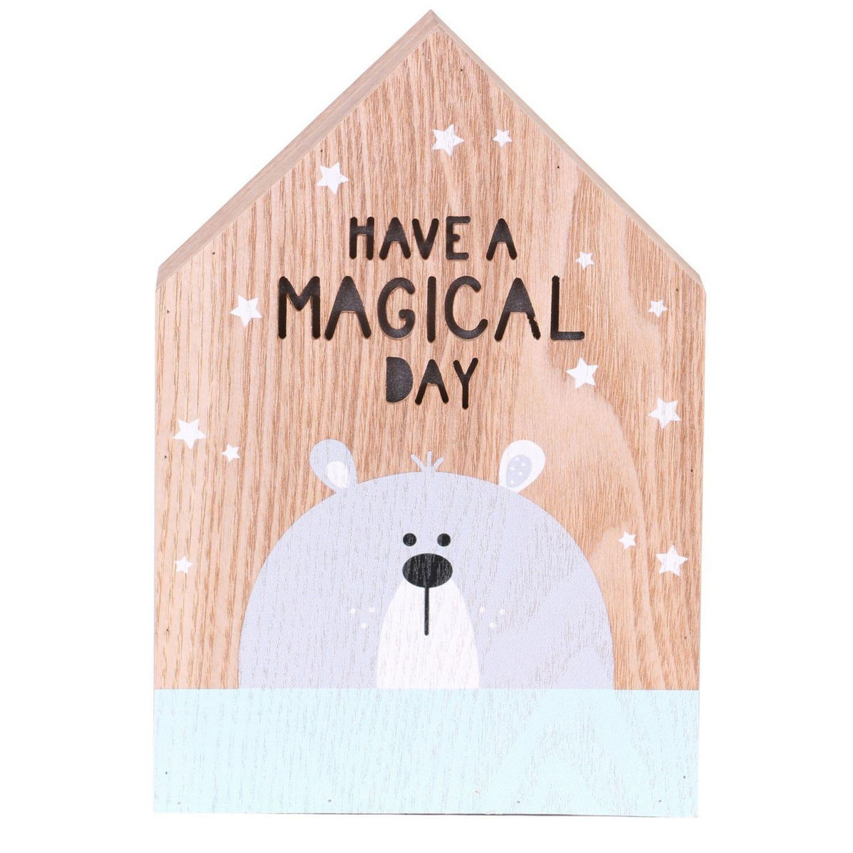 DIVERS Cadre Décoration lumineux effet bois enfant Tommy - Ours