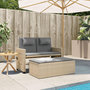 Voir la diapositive 3 : VIDAXL Banc inclinable de jardin avec coussins beige resine tressee