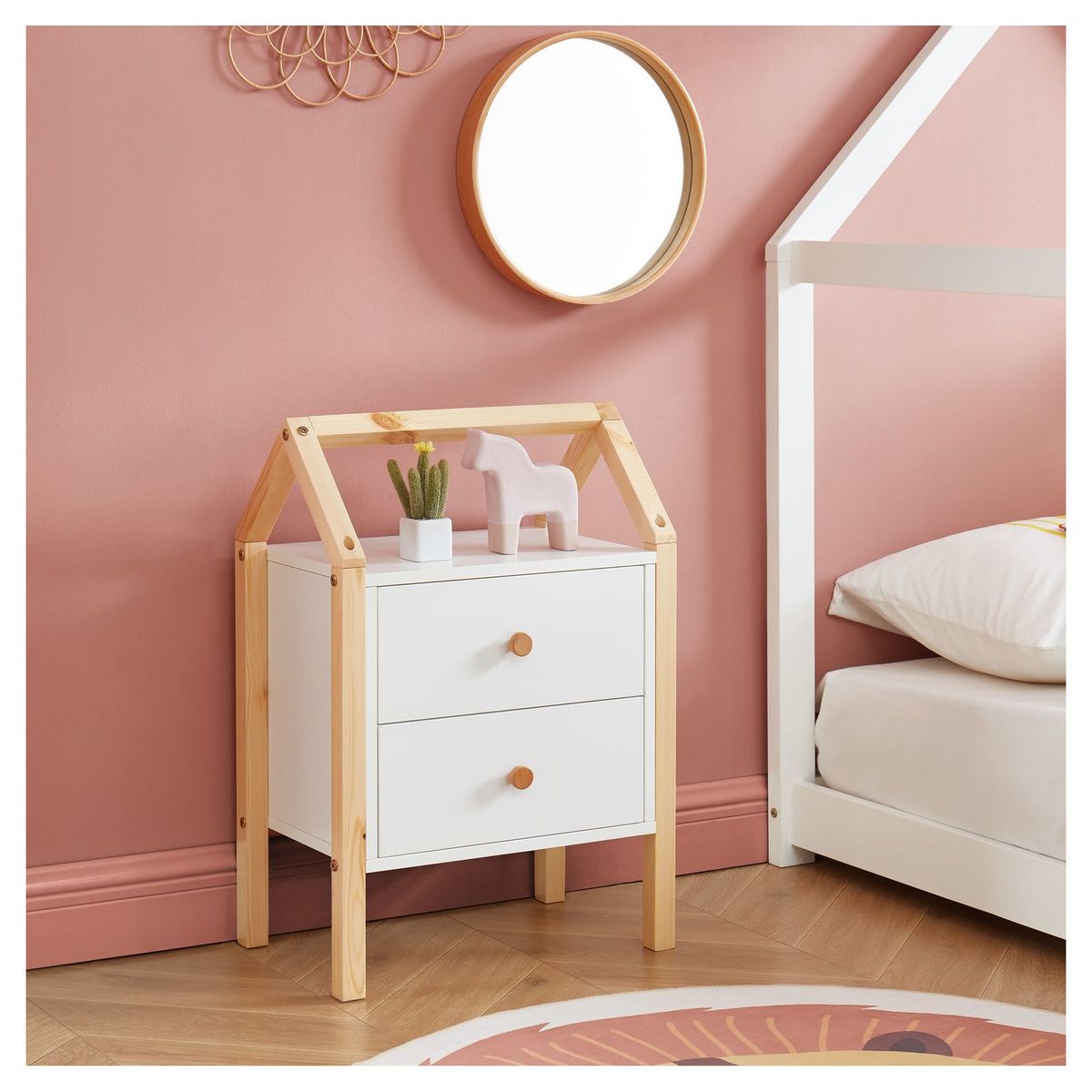 Table de chevet enfant  2 tiroirs L46cm CLEM