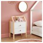 Voir la diapositive 4 : Table de chevet enfant  2 tiroirs L46cm CLEM