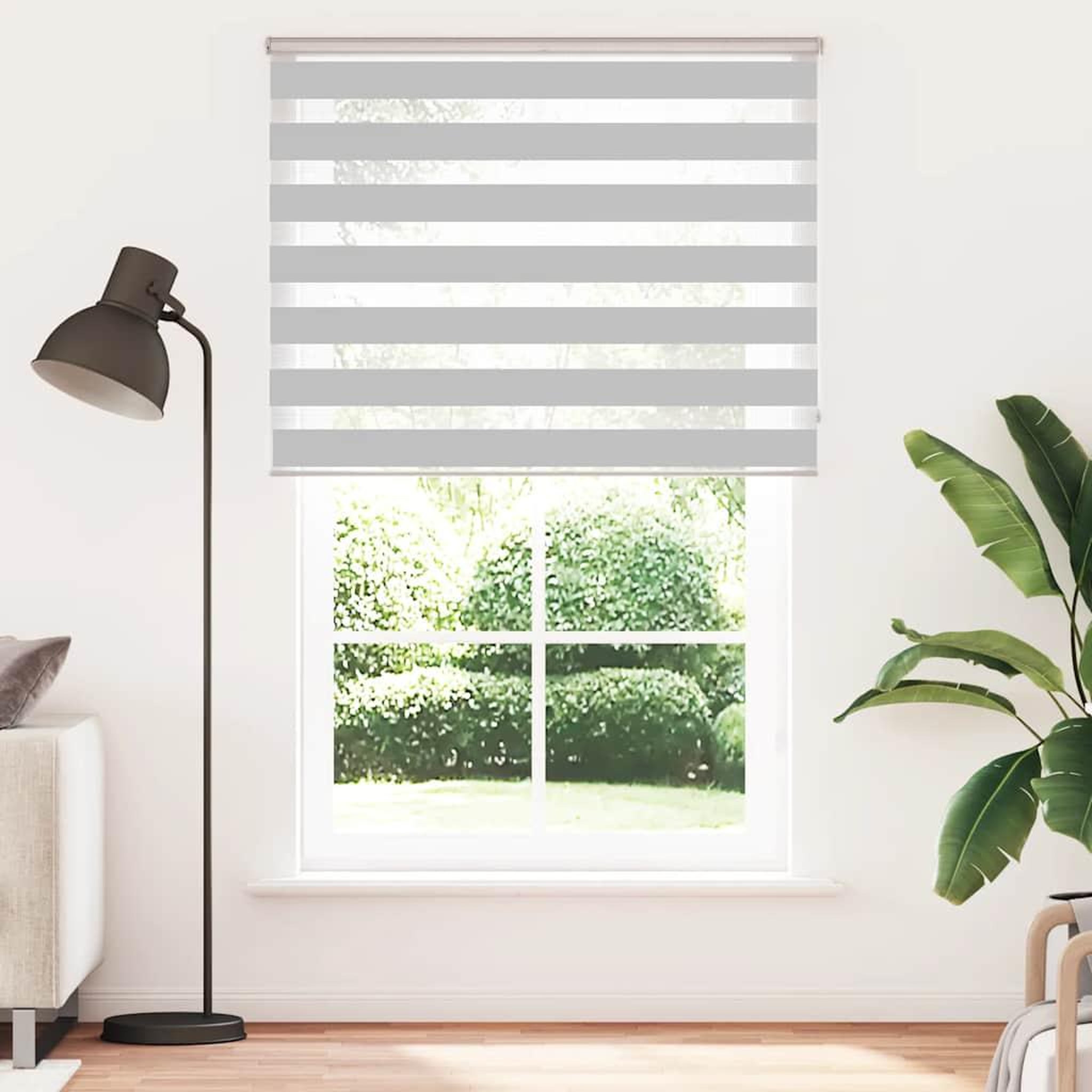 Voir la diapositive 2 : VIDAXL Store zebre gris clair largeur du tissu 140,9 cm polyester