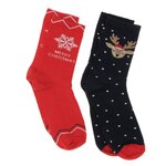 TWINDAY x2 Paires de Chaussettes /Marine Femme Twinday Christmas. Coloris disponibles : Rouge