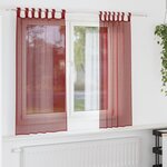 VIDAXL Rideaux en voile avec passe-tringles 2 pcs rouge bordeaux