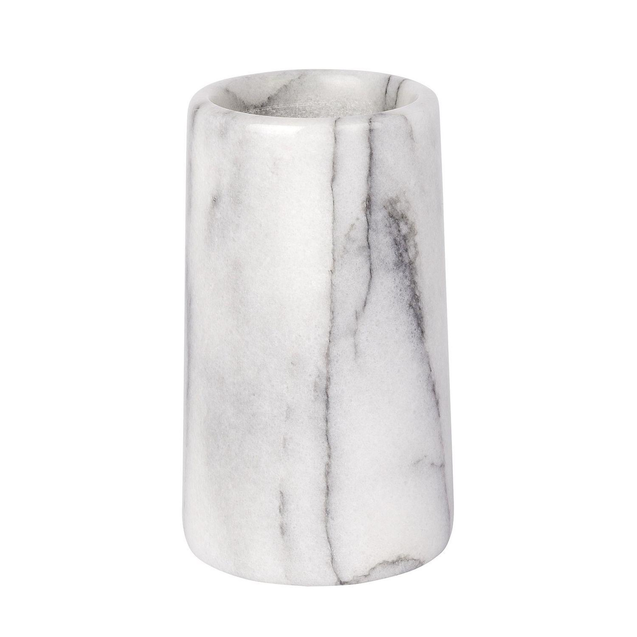 Wenko Gobelet de salle de bain design marbre onyx - blanc