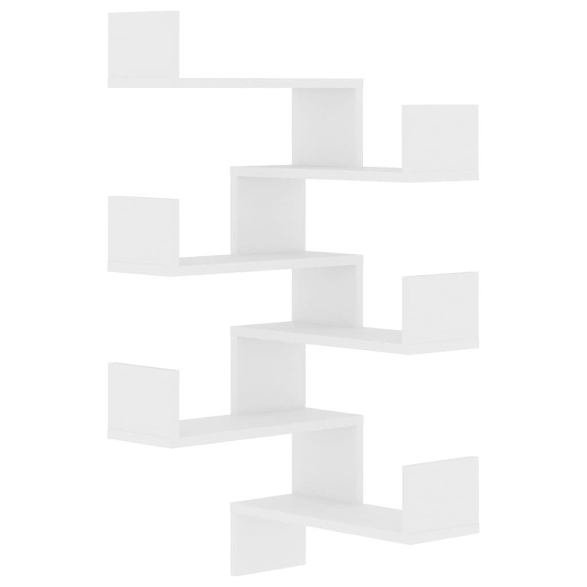 Voir la diapositive 2 : VIDAXL Etageres murales d'angle 2 pcs Blanc 40x40x50cm bois ingenierie