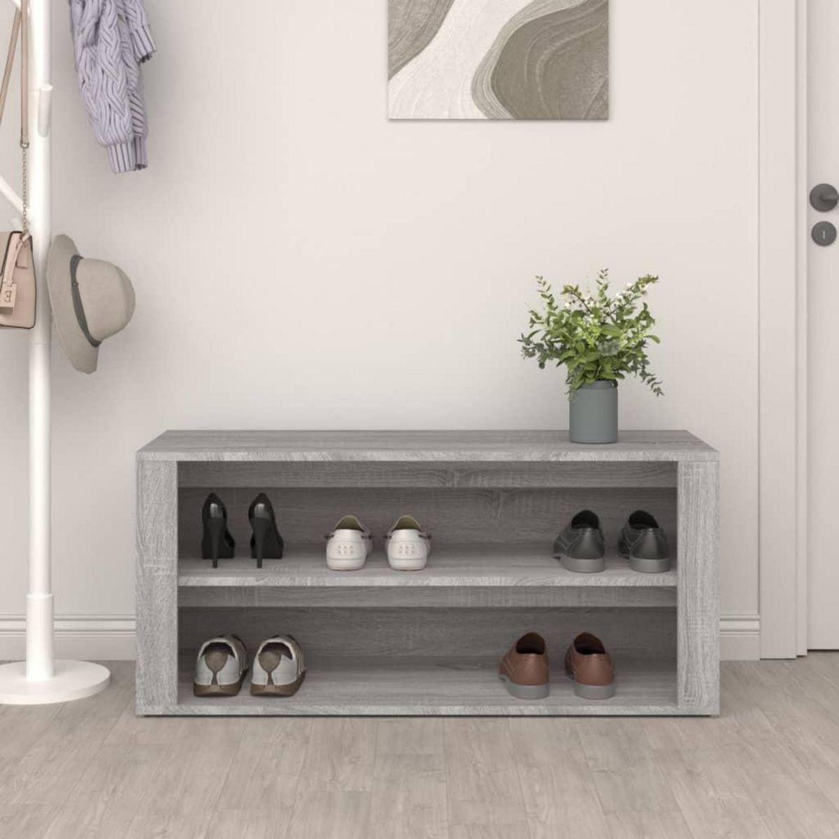 VIDAXL Etagere a chaussures Sonoma gris 100x35x45 cm Bois d'ingenierie