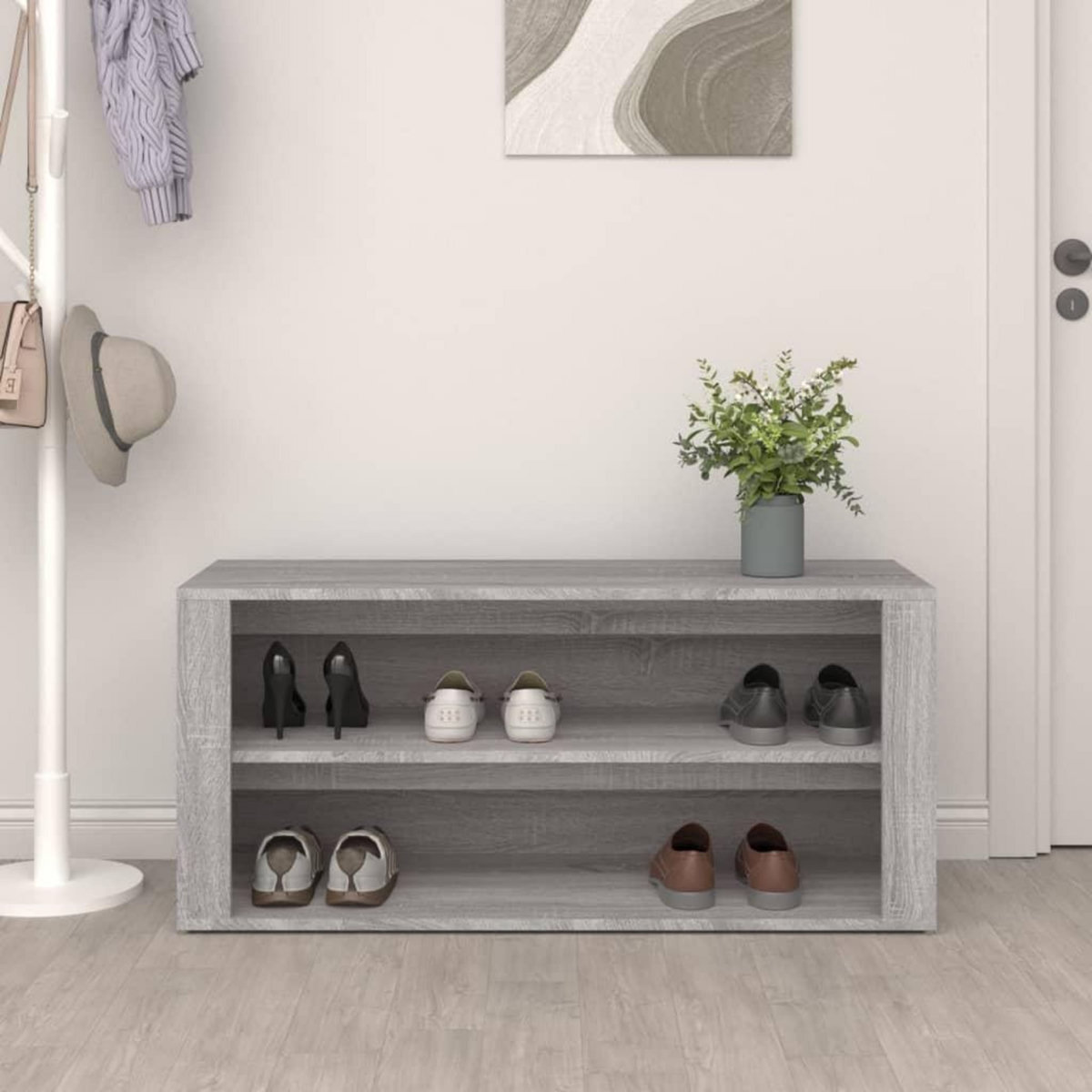 VIDAXL Etagere a chaussures Sonoma gris 100x35x45 cm Bois d'ingenierie