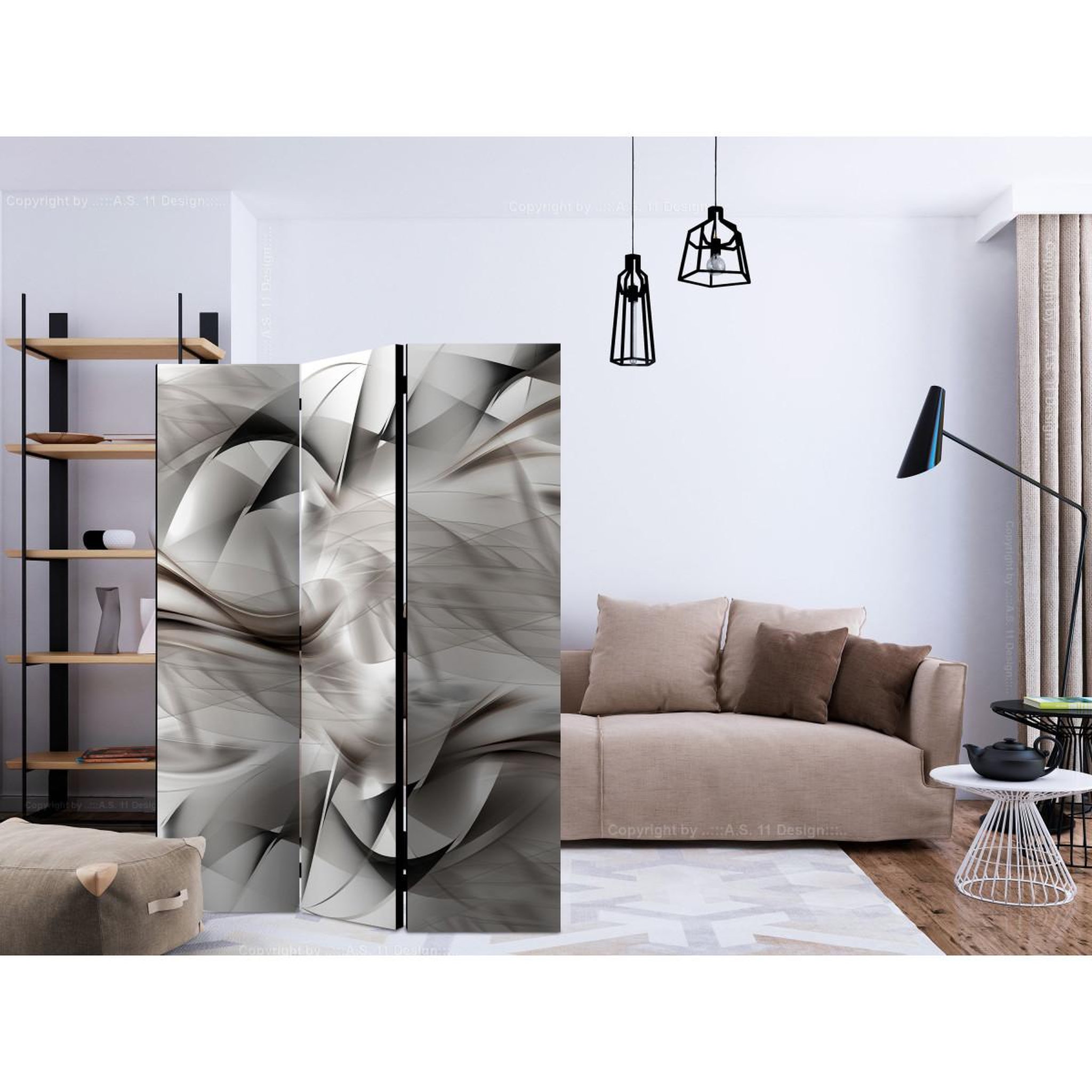 Voir la diapositive 2 : Paris Prix Paravent 3 volets  abstract braid  135x172cm
