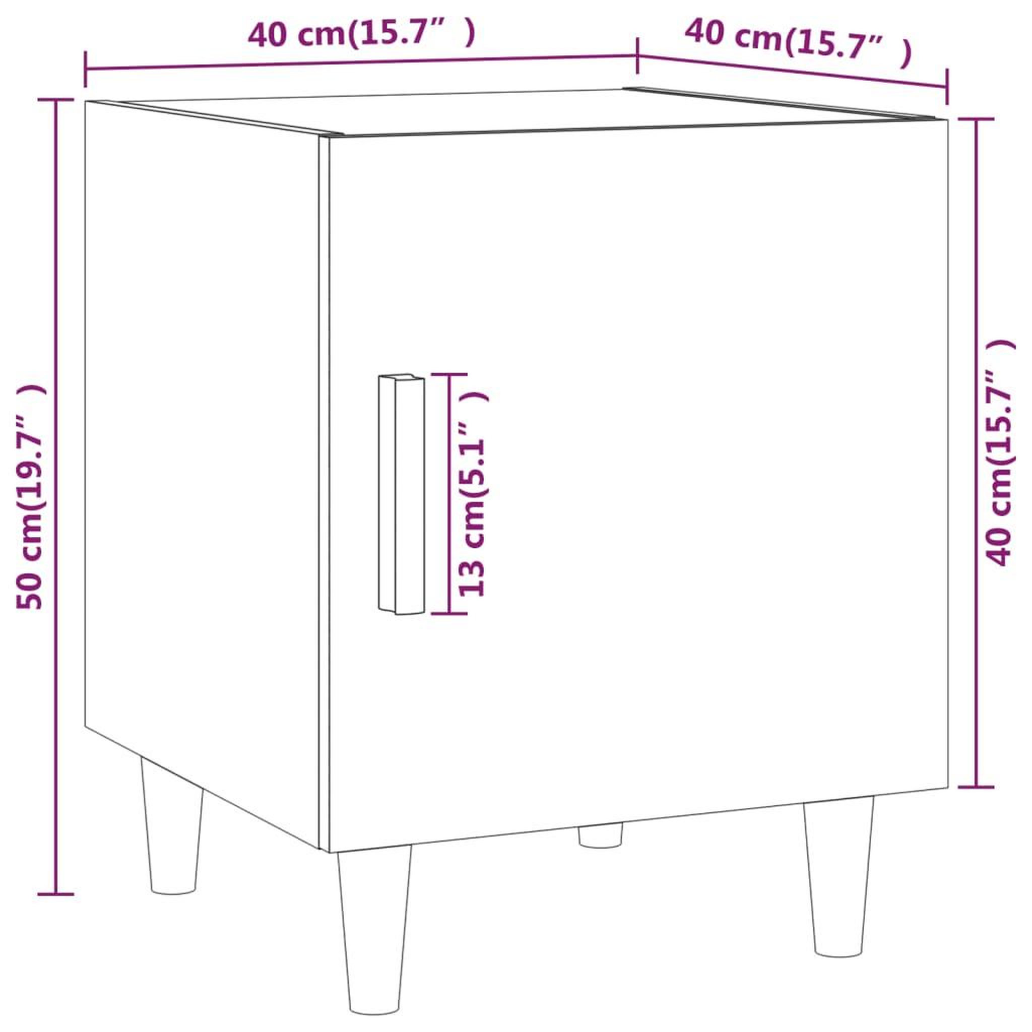 Voir la diapositive 6 : VIDAXL Table de chevet Blanc brillant Bois d'ingenierie