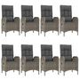 Voir la diapositive 4 : VIDAXL Ensemble a manger de jardin 9pcs et coussins noir et gris