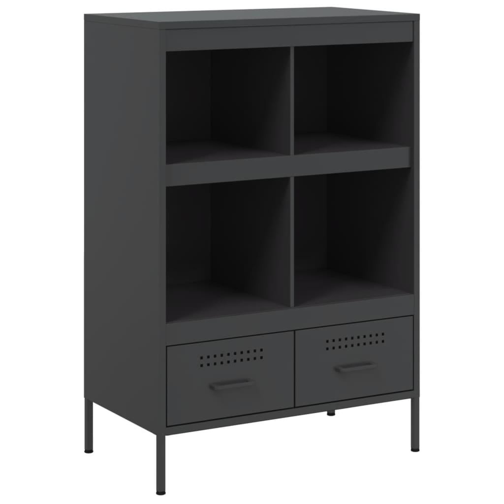 Voir la diapositive 2 : VIDAXL Buffet haut noir 68x39x101,5 cm acier