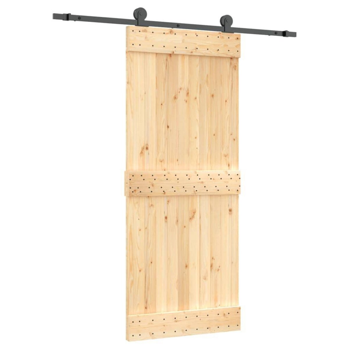 VIDAXL Porte coulissante et kit de quincaillerie 85x210 cm pin massif