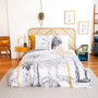 Voir la diapositive 2 : Home collection Parure Housse De Couette 3pcs 260x240 100% Coton Bci Adouci 57 Fils Mig - Soli