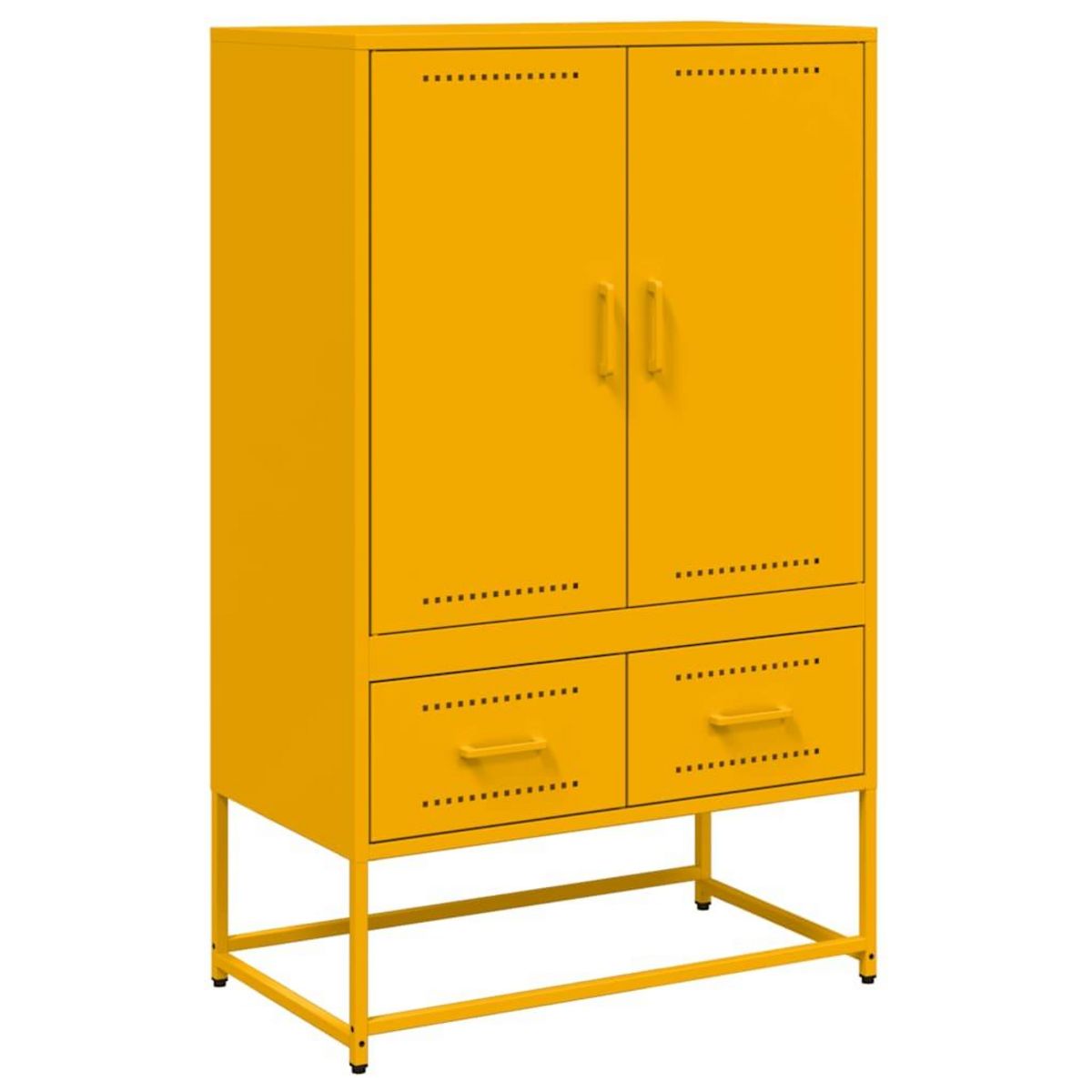 VIDAXL Buffet haut jaune moutarde 68x39x111,5 cm acier