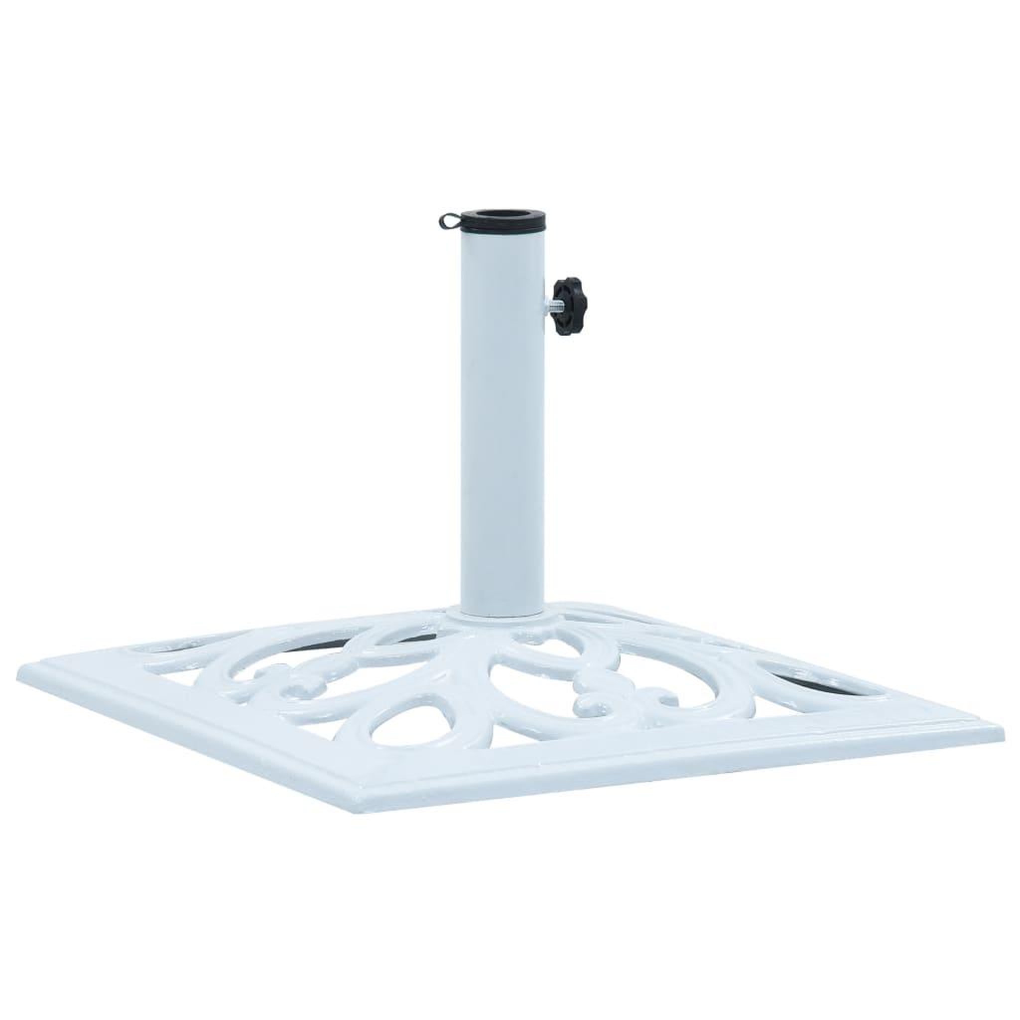 Voir la diapositive 1 : VIDAXL Socle de parasol Blanc 12 kg 49 cm Fonte
