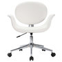 Voir la diapositive 3 : VIDAXL Chaise pivotante de bureau Blanc Similicuir