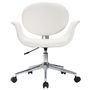 Voir la diapositive 3 : VIDAXL Chaise pivotante de bureau Blanc Similicuir