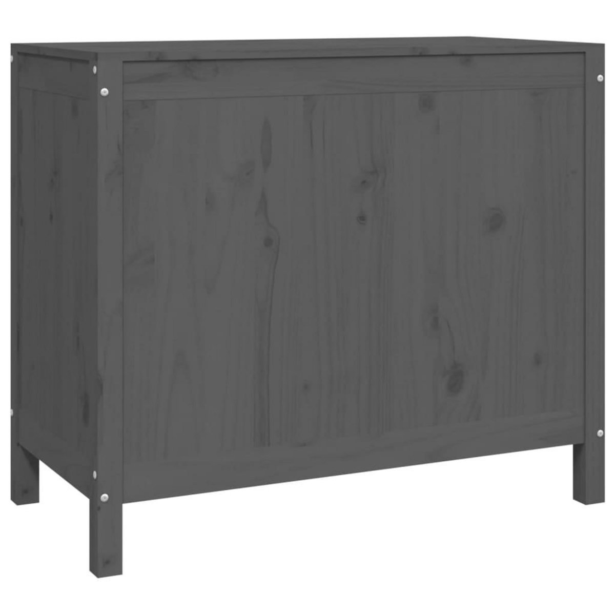 VIDAXL Boîte a linge Gris 88,5x44x76 cm Bois massif de pin