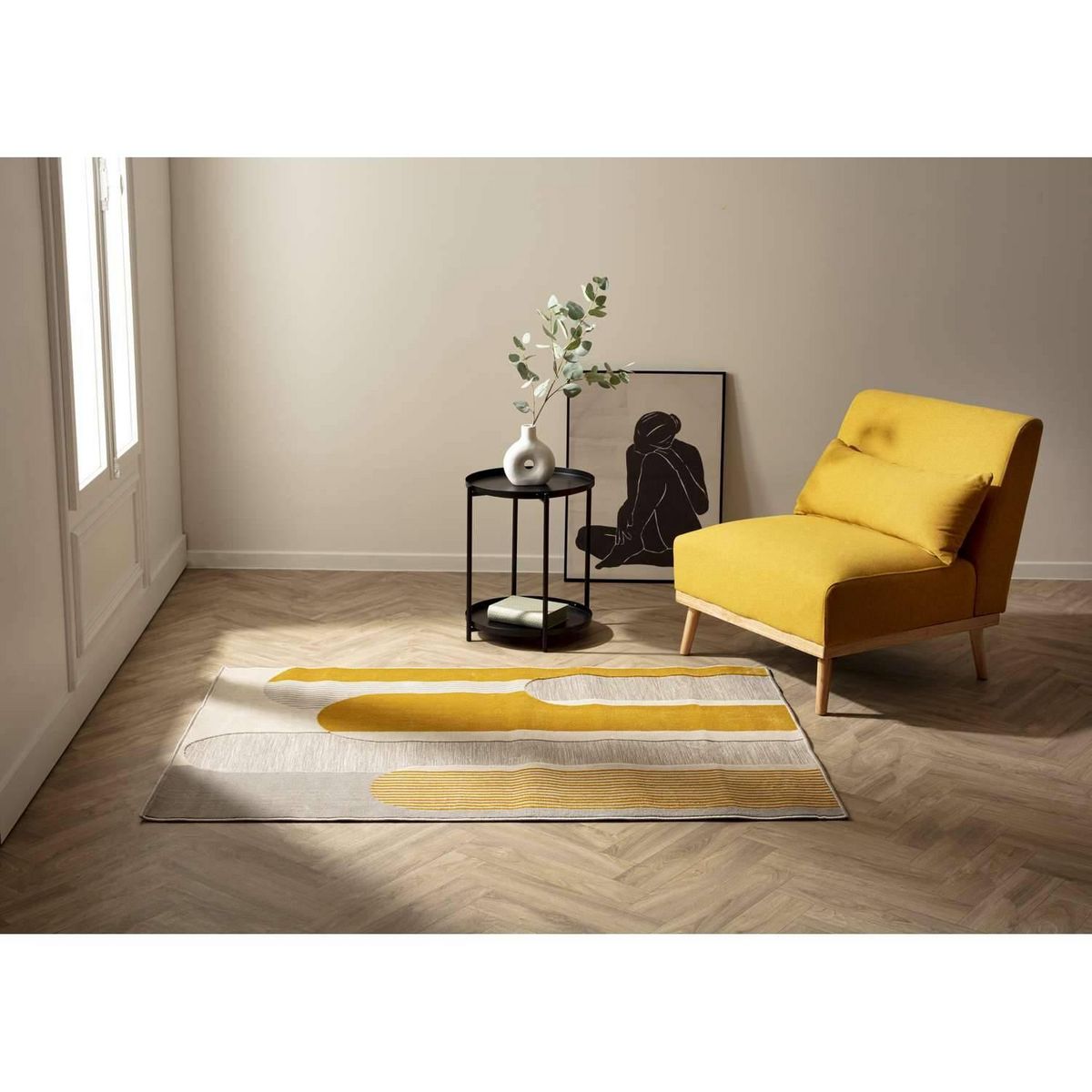 ATMOSPHERA Tapis géométrique en relief - 120 x 170 cm - Multicolore