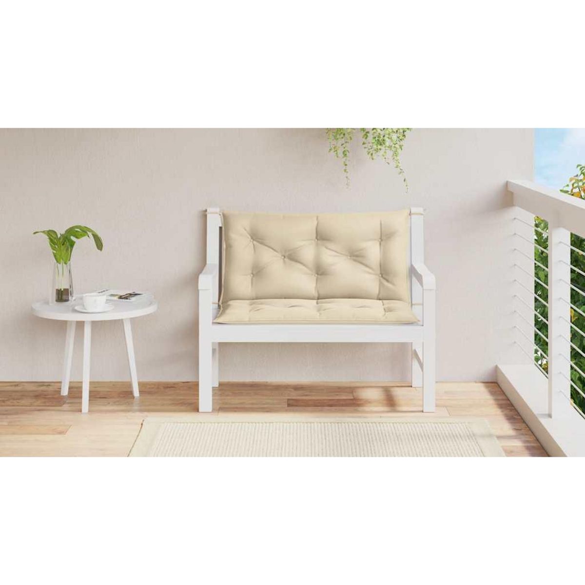 VIDAXL Coussin de banc de jardin beige 100x(50+50)x7 cm tissu oxford