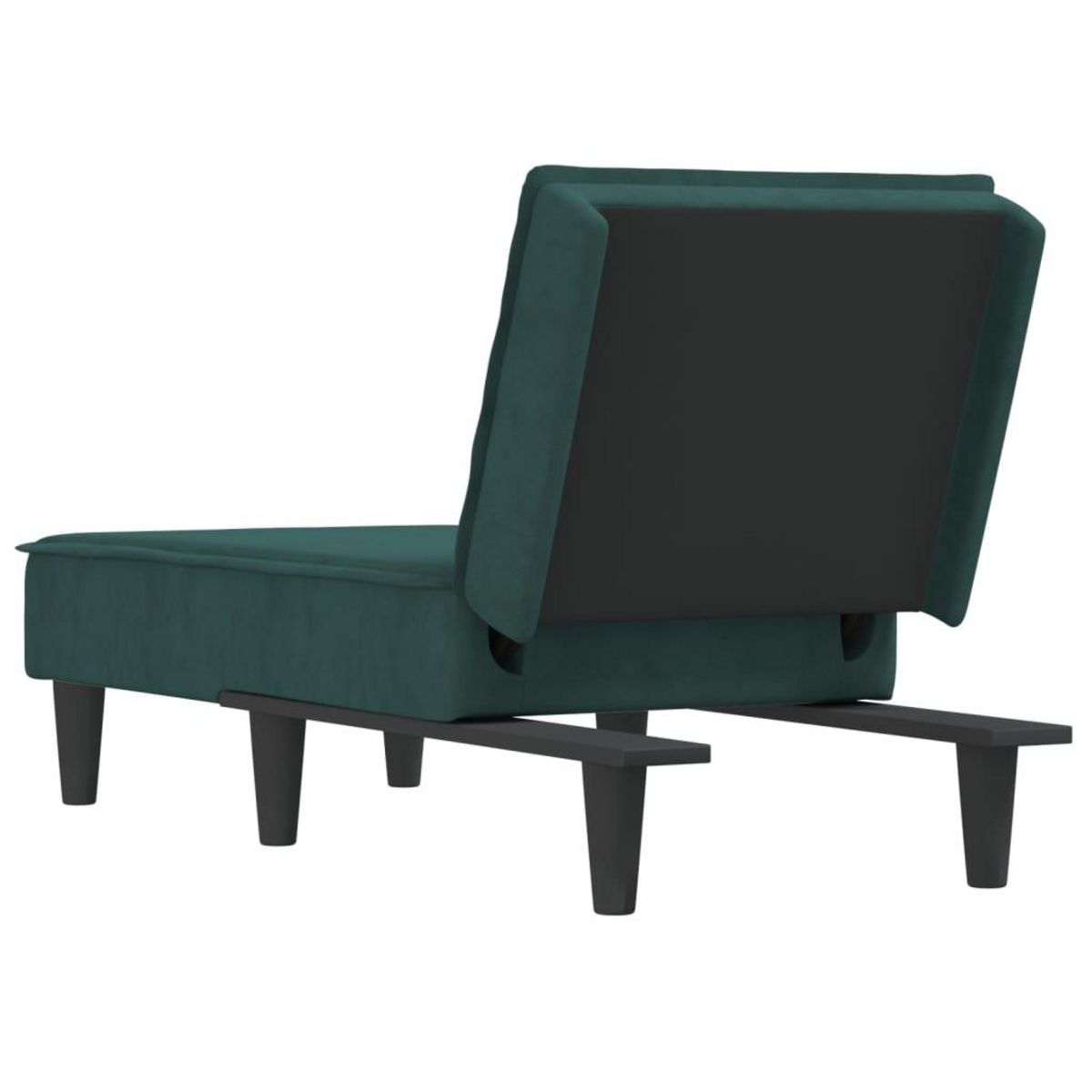 VIDAXL Chaise longue vert fonce velours