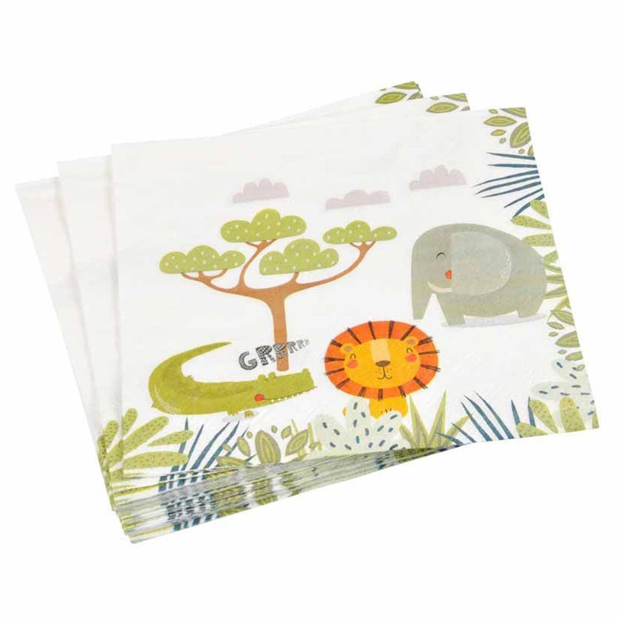 HOMEA Lot de 20 serviettes en papier  savane  33x33cm blanc