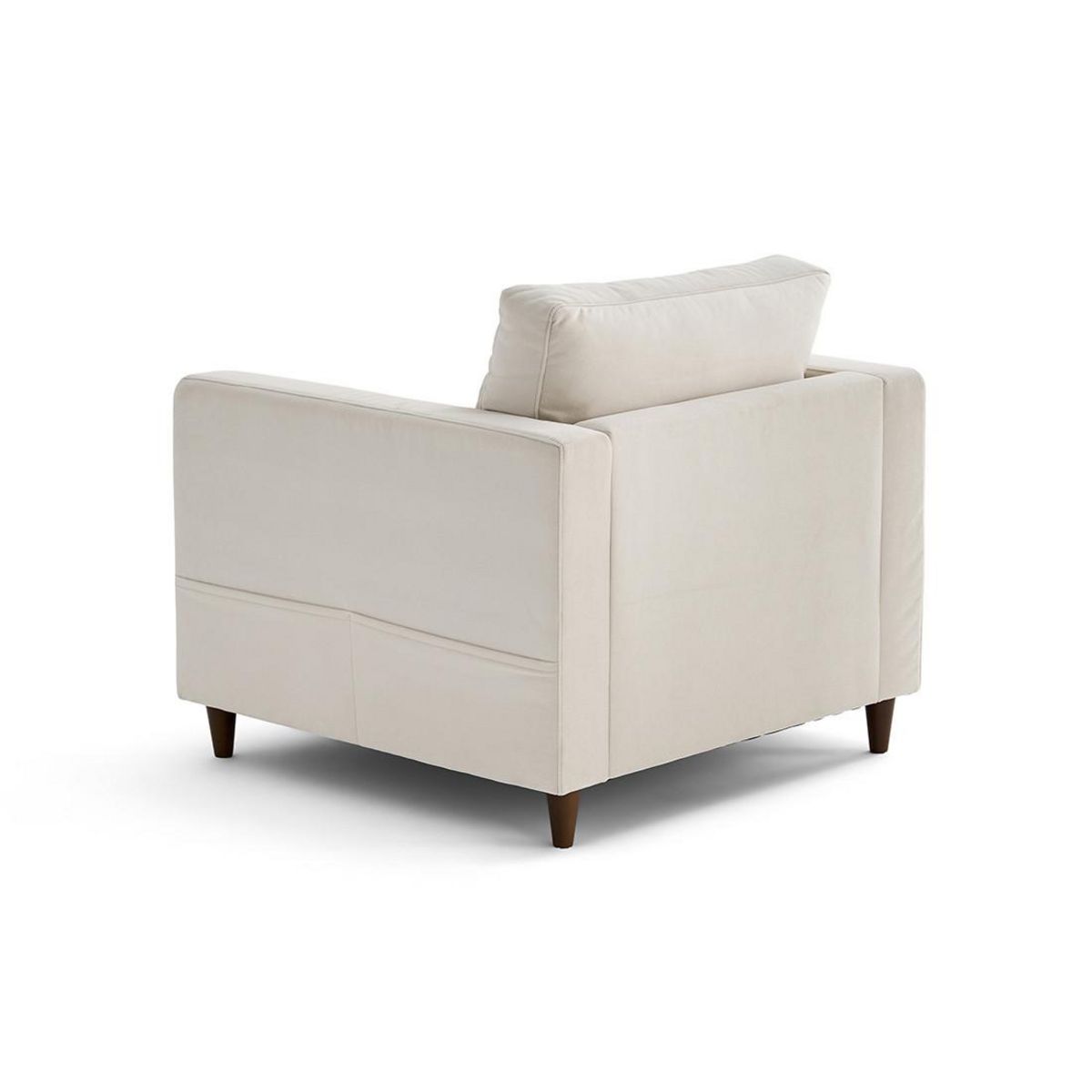 LISA DESIGN Anna - fauteuil avec poche en velours - pieds en bois