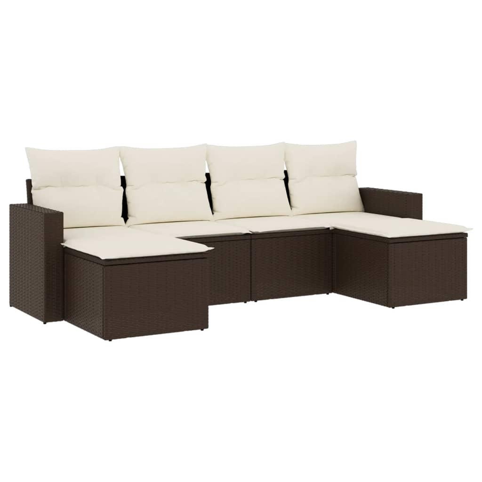 Voir la diapositive 2 : VIDAXL Salon de jardin avec coussins 6 pcs marron resine tressee