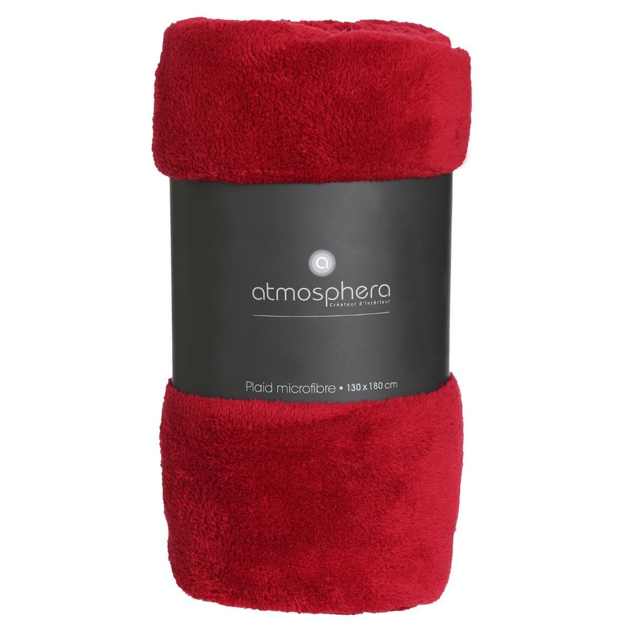 Voir la diapositive 4 : ATMOSPHERA Plaid  Microfibre  130x180cm Rouge