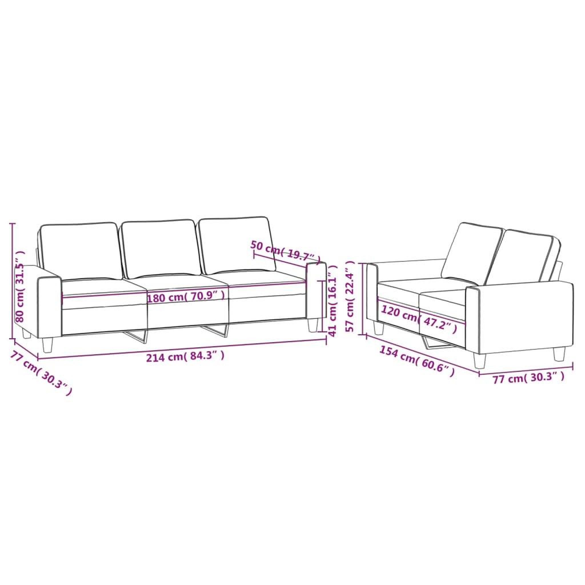 Voir la diapositive 6 : VIDAXL Ensemble de canapes 2 pcs jaune clair tissu