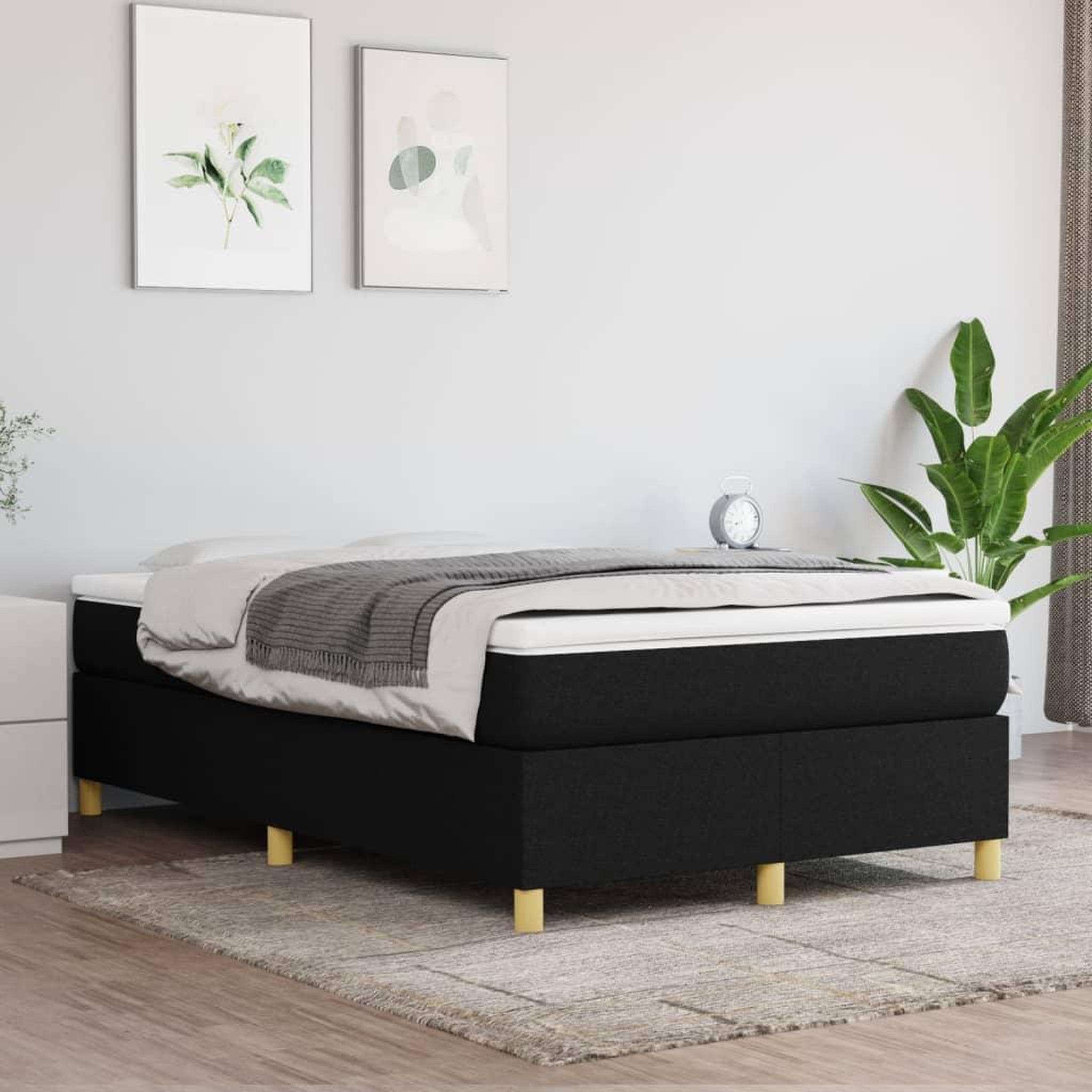 Voir la diapositive 1 : VIDAXL Cadre de lit sans matelas noir 120x200 cm tissu