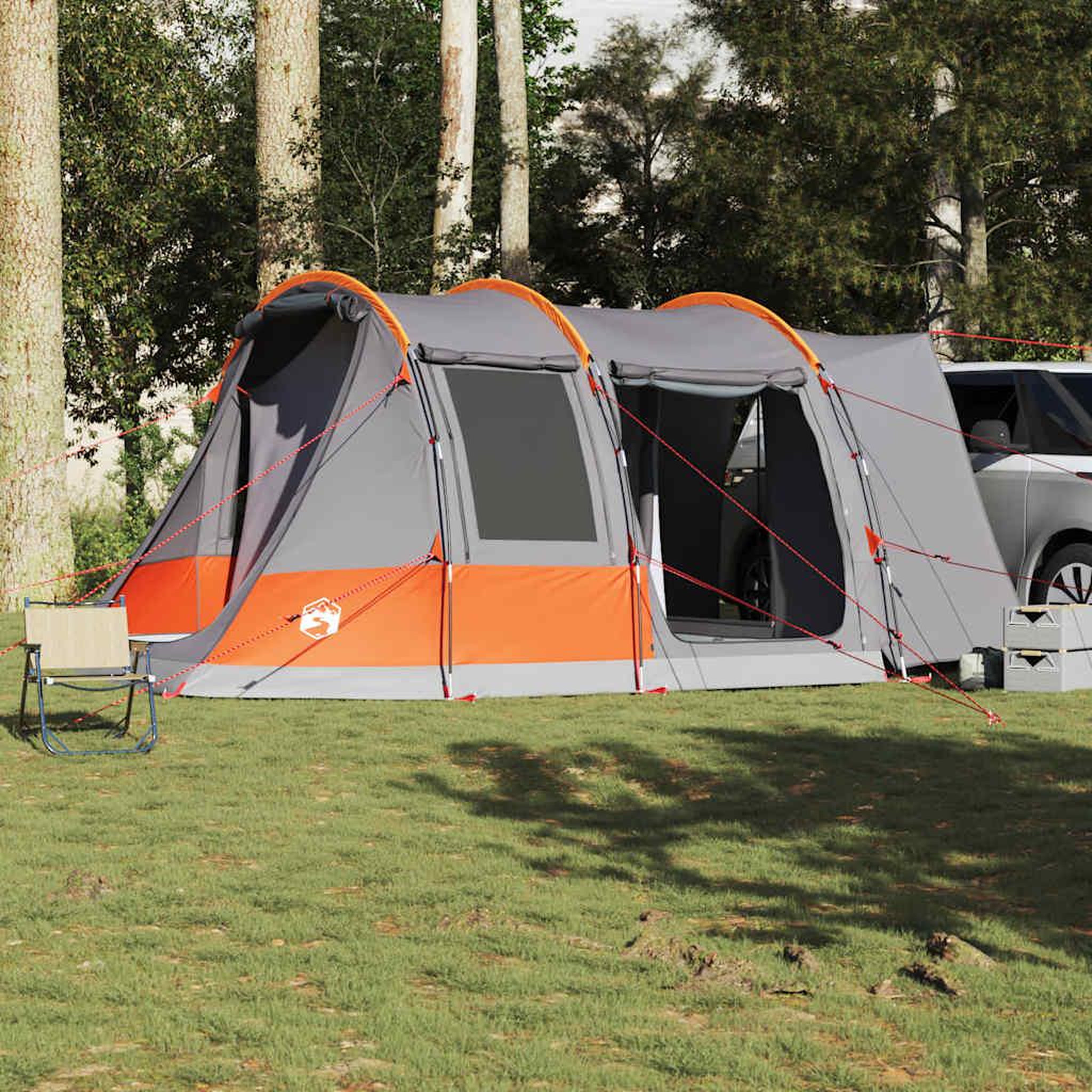 Voir la diapositive 3 : VIDAXL Tente de voiture 2 personnes gris et orange impermeable