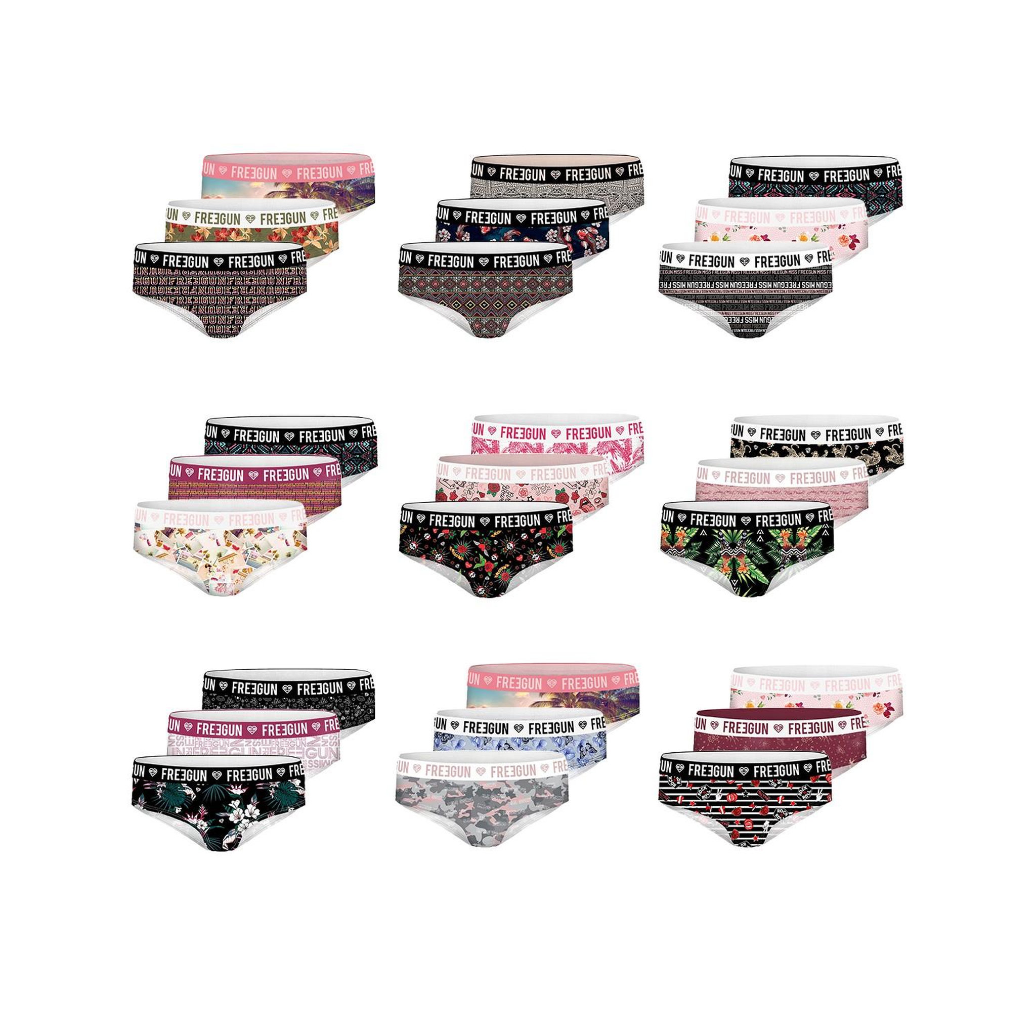 Voir la diapositive 3 : FREEGUN Pack Surprise de 3 Boxers microfibre fille